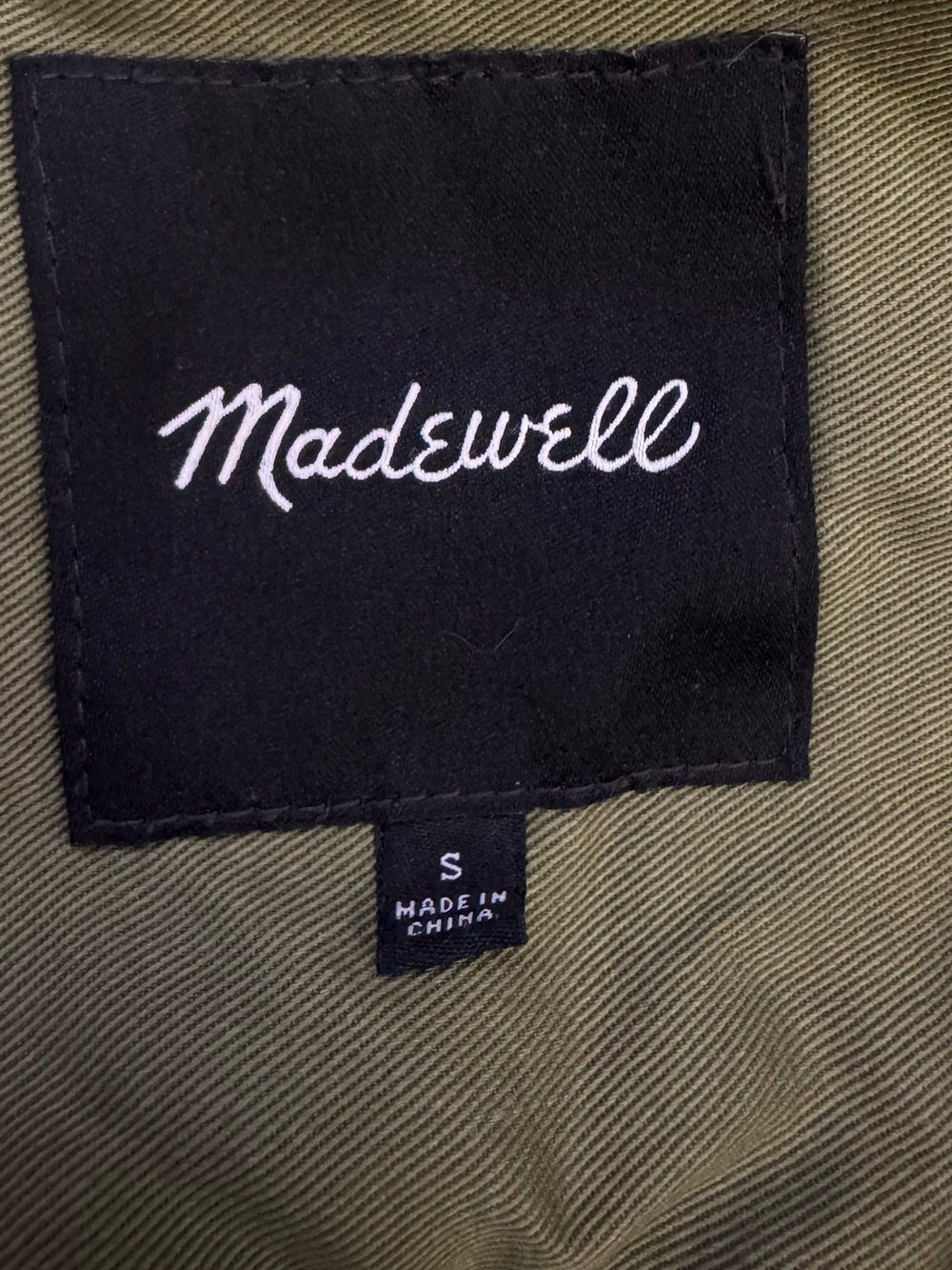 Madewell Olive Green Hooded Utility Military Jacket 100% Cotton - Picture 7 of 16